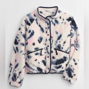 Gap Kids Tie-Dye Sherpa Button Down Bomber Jacket